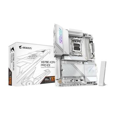 Imagem de GIGABYTE X870E AORUS PRO ICE AM5 LGA 1718, ATX, DDR5, 4X M.2, PCIe 5.0, USB4, Wi-Fi 7, LAN 2,5GbE, EZ-Latch, Q-Flash