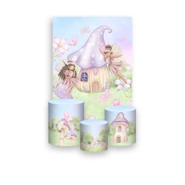 Imagem de Painel De Festa Vertical 1,50 x 2,20 + Trio De Capas Cilindro -  Bosqu