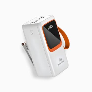 Imagem de Carregador Portatil Power Bank 50000mah Universal Display Digital Carregamento Turbo Ultra Rápido 22.5W Nunca Fique sem bateria Com Lanterna (Branca)