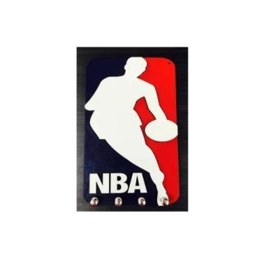 Imagem de Porta Chaves Madeira Mdf Não Esqueça Chaves Basquete Nba - Casa Nobre