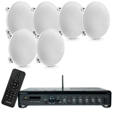 Imagem de Kit Som Ambiente Frahm 3700 Slim + 6 Cx Som Arandela Embutir