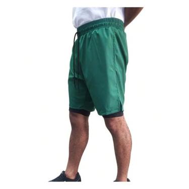 Imagem de Short Duplo Treino Corrida academia Compressão Elastano Dry - OXIDADO,