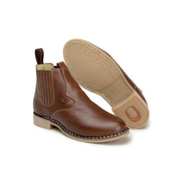 Imagem de Bota Chelsea Masculina Couro Solado Borracha Conforto - Zebu, 39, Marr