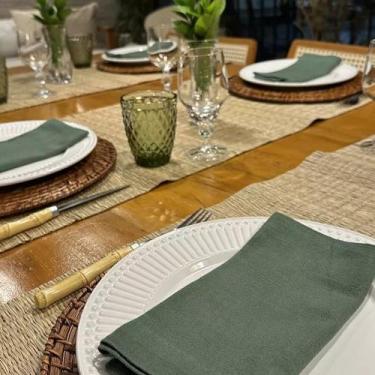 Imagem de Passadeira Para Mesa Em Junco 1,20mt X 30cm Caminho Mesa - Decore Fáci