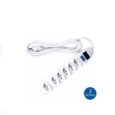 Imagem de Extensao eletrica 6 tomadas filtro linha fusivel 1,5m - Fiotro