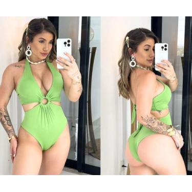Imagem de Maiô Feminino Forrado Argola com Bojo diversas Amarrações - Lírio Moda