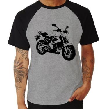 Imagem de Camiseta Raglan Moto XJ6 N Art - Foca na Moda, Cinza, Preto, G
