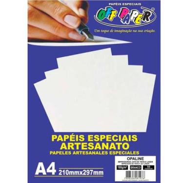 Imagem de Papel Opaline A4 180 gramas Branco Off Paper - 50 Folhas