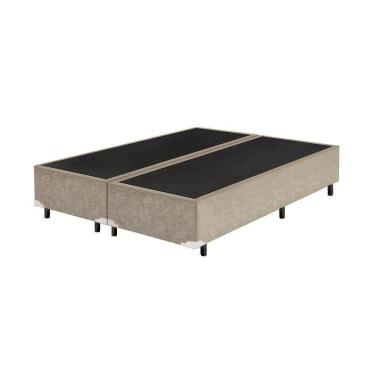 Imagem de Base Cama Box Bipartido King Size Suede Bege 40x193x203