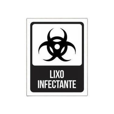 Imagem de Placa Lixo Infectante - Placa De Sinalização Preto E Branco