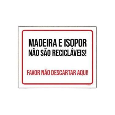 Imagem de Placa Madeira Isopor Não São Recicláveis 18x23cm 5un