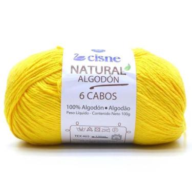 Imagem de Fio Cisne Natural Algodón 6 Cabos 100g - 100% Algodão, 00270 - AMARELO