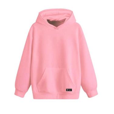 Imagem de Blusão Moletom Canguru Infantil Liso Básico com Capuz e Bolso - Caltto