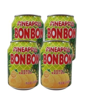 Imagem de 4 Sucos Abacaxi Coreano Bonbon Lata 238ml - Bon Bon