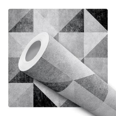 Imagem de Papel De Parede Adesivo Lavável Abstrato Cinza Rústico Efeito Cimento 