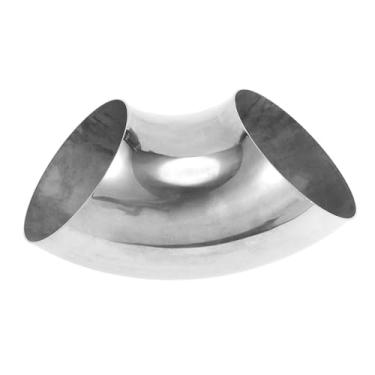 Imagem de Motoforti Tubulação de tubo de escape modificada para carro curva mandril 90 graus 12,7 cm espessura OD 2mm/14GA 127x299x2,0 mm aço inoxidável 304 tom prata