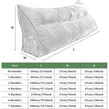 Imagem de CFLNYC Triangular Wedge Pillow Removable Headboard Pillow Backrest Cushion Backrest Cushion Sitting and Sleeping Pillow(Blue,47inch/120cm)