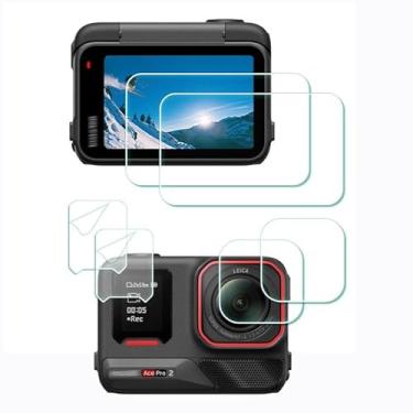 Imagem de ULBTER Protetor de tela para Insta360 Ace Pro 2 LCD + câmera de lente [6 peças] Insta 360 Ace Pro 2 vidro temperado 0,3 mm dureza 9H anti-arranhões antibolhas