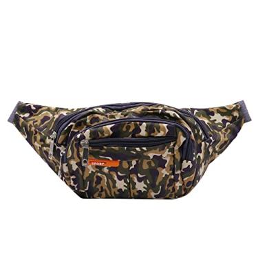 Imagem de AIBEARTY Pochete infantil para meninos pequena camuflagem cintura cinto bolsa bolsa de cintura pacote com alça ajustável para crianças, esportes, corrida, acampamento, viagem, Marrom (2 camadas), One