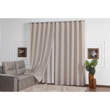 Imagem de Cortina linho flame sala e quarto 4,00M X 2,60M - SAFIRA ENXOVAIS, Beg