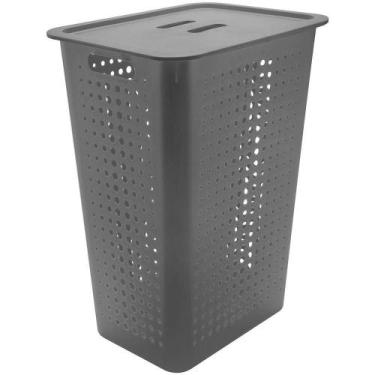 Imagem de Cesto Grande Para Roupas Sujas Com Tampa Lavabo Banheiro Marca OU, Chu