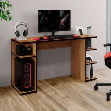 Imagem de Escrivaninha Gamer Master Arte Móveis, Cinamomo com Preto