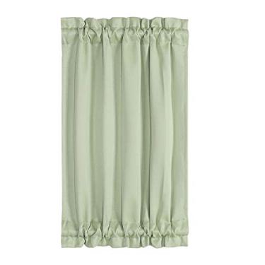 Imagem de PiccoCasa Painel de cortina de porta francesa blackout - Cortina de porta blackout 63 x 101 cm cortina sólida com laços - 1 painel, verde claro