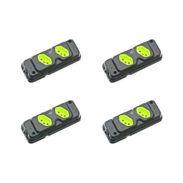 Imagem de Kit C/4 - Tomada Barra Fiolux Dupla 2P+T20A Preto