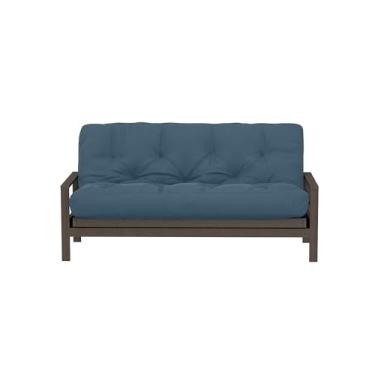Imagem de Royal Sleep Products Colchão Futon de espuma de 15 cm da The Futon Factory – Capa azul jeans sólida – Tamanho Queen – Espumas certificadas CertiPUR – Feito nos EUA – Colchão de substituição – (moldura