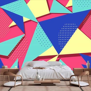 Imagem de Lcythiazole Papel de parede geométrico de tamanho personalizável - papel de parede moderno, autoadesivo removível, para escritório, sala de estar, quarto