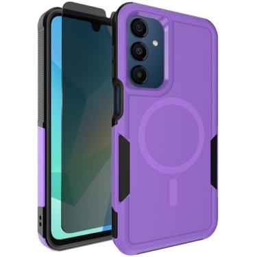 Imagem de Dahkoiz Capa para Galaxy A16 5G, compatível com MagSafe, com protetor de tela de privacidade, proteção contra quedas de nível militar de 4,5 m, capa de telefone magnética de camada dupla para Samsung