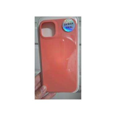 Imagem de Capa Case Silicone Capinha Premium Compatível Com Iphone 14 Plus Lindas Cores Aveludadas Por Dentro (Salmão)