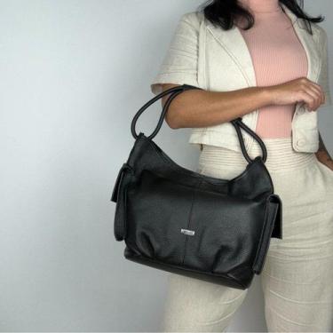 Imagem de Bolsa recuo em couro legitimo b.1087, Preto