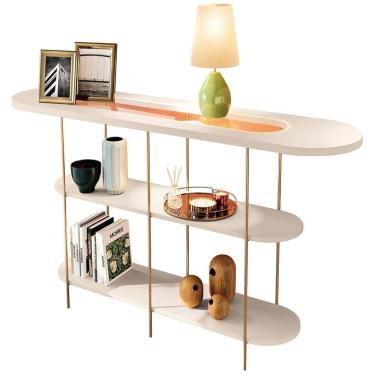 Imagem de Aparador Para Sala De Estar Orgânico Industrial Friesen B01 Off White - Lyam Decor