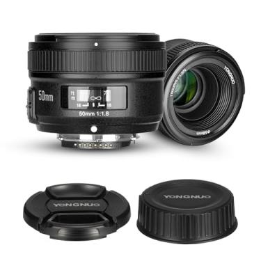 Imagem de Lente de câmera YONGNUO YN50mm F1.8N para Nikon F-Mount, lente de abertura grande 50 mm f/1.8/AF MF, lente de quadro completo, lente padrão Prime para câmeras Nikon D3000, D3500, D5000, D80, D3X DSLR
