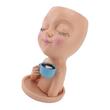 Imagem de Vaso de plantas suculentas decorativo criativo para beber café para ambientes internos e externos, prateleira de jardim, decoração de mesa (laranja)