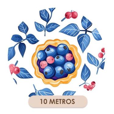 Imagem de Papel de Parede Adesivo Lavável Cozinha Restaurante Frutas Mirtilos - 