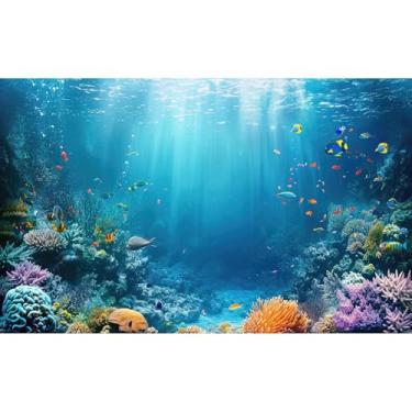 Imagem de Fundo sob o mar, recifes de corais tropicais com peixes, corais, fotografia, fundo, lindo, tropical, coral, jardim, paisagem subaquática, oceano, fundo de vida marinha, adereços 3 x 2 m