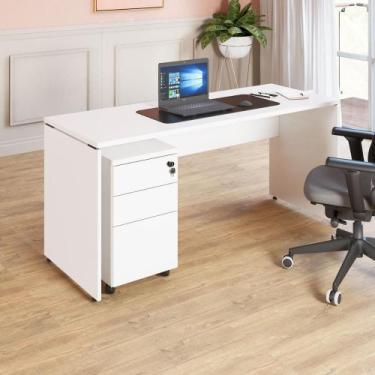 Imagem de Escrivaninha 180cm x 70cm Pé Painel Gaveteiro 3 Gavetas F5 - F5 Office