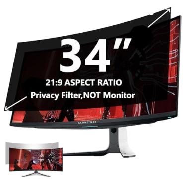 Imagem de ACONETMAX Filtro de tela de privacidade de 34 polegadas 21:9 para monitor curvo Ultrawide | Escudo de privacidade de computador | antirreflexo | Protetor de filtro de luz azul