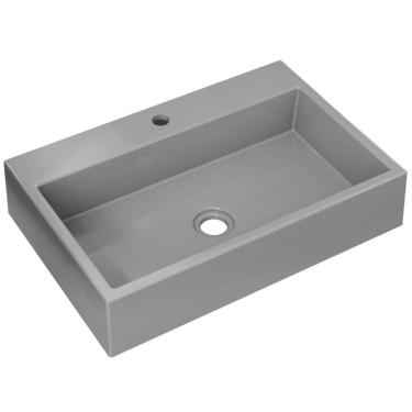 Imagem de Cuba De Apoio Retangular Para Banheiro Lavabo Florenza C01 Rt55w Cinza - Lyam