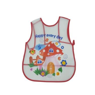 Imagem de Babador Avental Impermeável Com Cata Migalhas Para Bebê Infantil Modelo: casa De Cogumelo