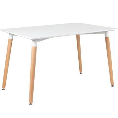 Imagem de Mesa De Jantar Retangular Eames 80 X 120 Cm Branco Branco