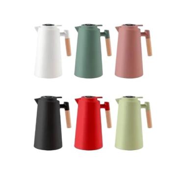 Imagem de Garrafa Térmica Termometro Digital Café Chá Com Cabo Madeira 1L(Cor aleatória com digital)