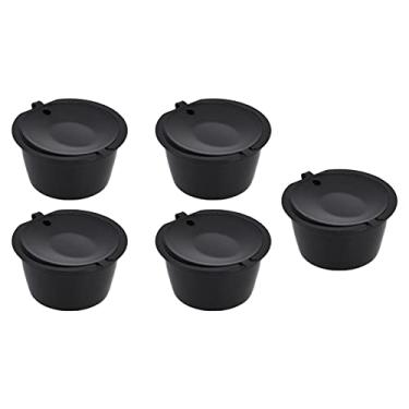 Imagem de Cápsula de café Reutilizável, 5pcs 50ml de Filtro de café Com Colher, Compatível Com Models Melody, Genio, Mini ME, Esperta e Circolo (BLACK)