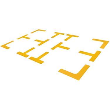 Imagem de Eco Walker Kit de marcadores Court Lines Throw Down Markers Crie sua própria mini quadra de tênis Pickleball (forma de T L amarelo)