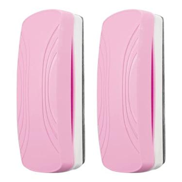 Imagem de Ddaowanx Borracha de quadro branco, apagador magnético a seco, borracha de placa de vidro, material escolar e de escritório, pacote com 2 (rosa)