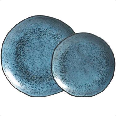 Imagem de Conjunto Pratos Raso e Sobremesa Orgânico Petroleum Porto Brasil 12pcs