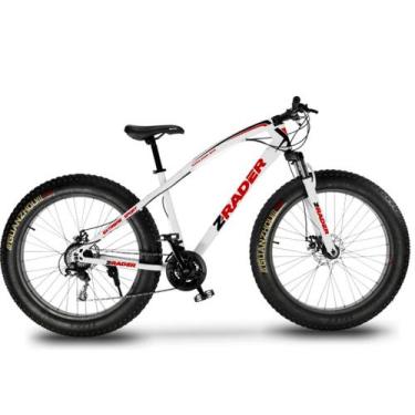 Imagem de Bicicleta Fat Bike  Aro 26 Câmbio Shimano 21 Marchas - Zrader, Branco