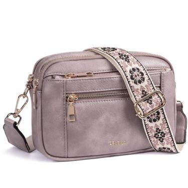 Imagem de Bolsa tiracolo Telena Telena para mulheres em material vegano roxo